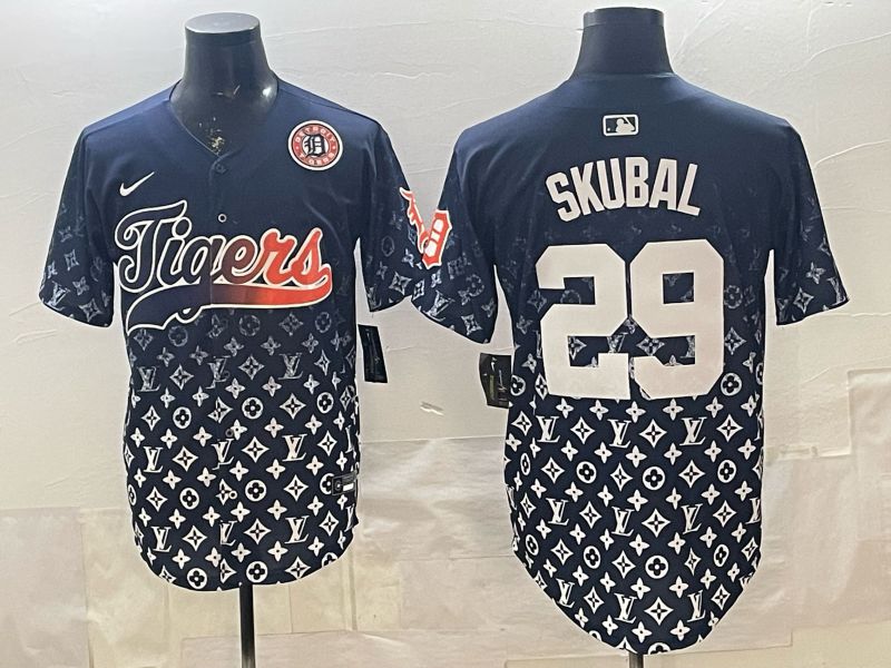 Men 2026 Detroit Tigers #29 Skubal Blue Game Nike MLB Jersey 05->detroit tigers->MLB Jersey